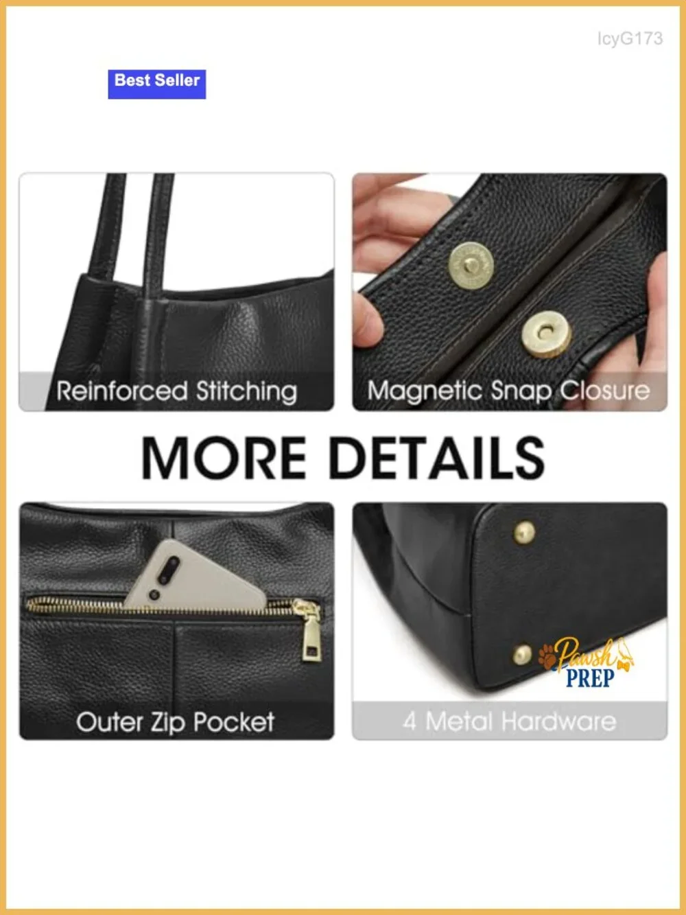 Genuine Leather Hobo Bag Soft Shoulder Purse with Magnetic Snap